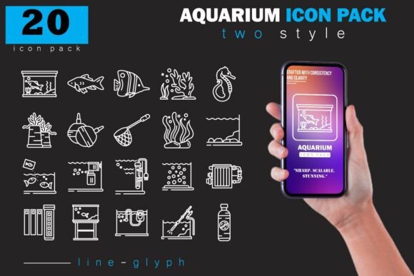 Aquarium Icon Pack: Graphics & Icons for Crafters
