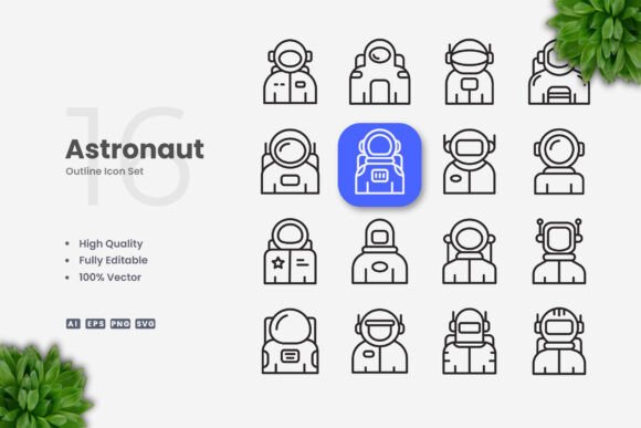 Astronaut Icons: Modern Graphics Freebies for Blogs