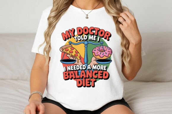 Balanced Diet Illustration for Graphics & T-Shirt Designs