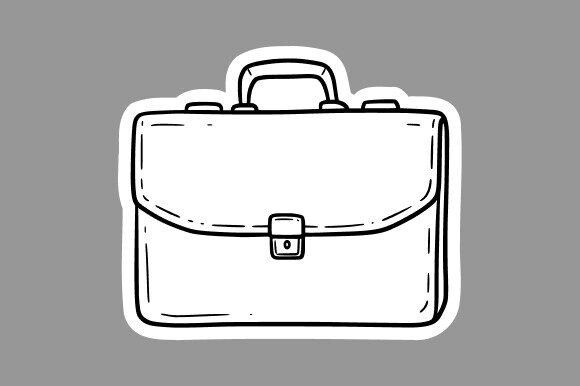 Briefcase Clipart Line Art: Graphics & Illustrations