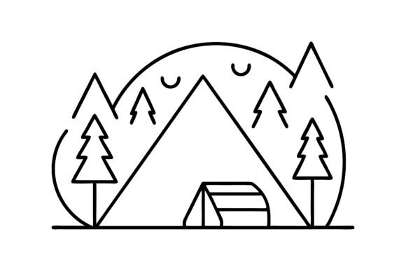 Camping Line Art Icon: Essential Graphics & Illustrations
