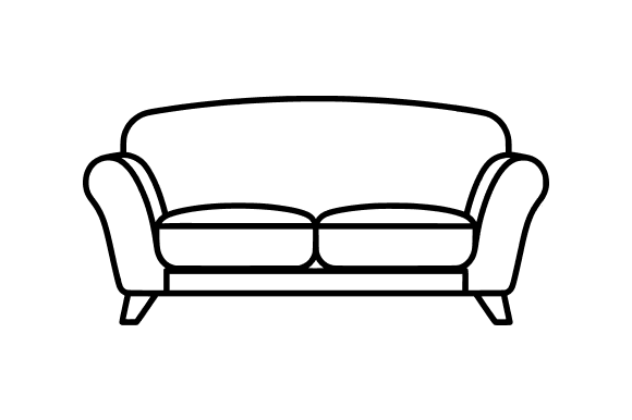 Couch or Sofa Line Art Clip Art: Graphics & Illustrations