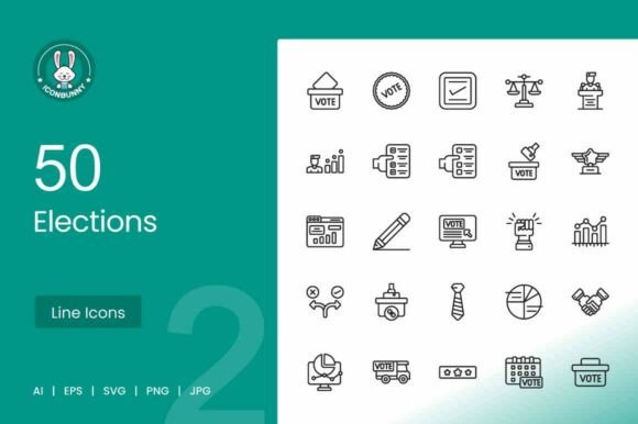 Elections Line Icons: Essential Graphics for Crafters