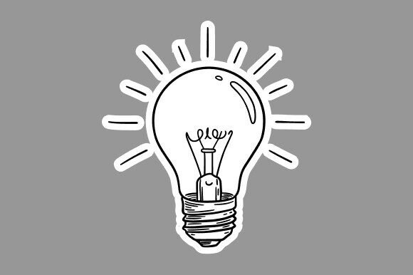 Light Bulb Clipart Line Art: Graphics & Illustrations Review