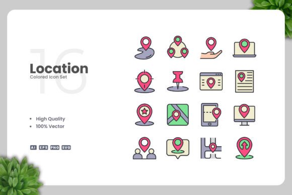 Location Colored Icons: Graphics for Crafters