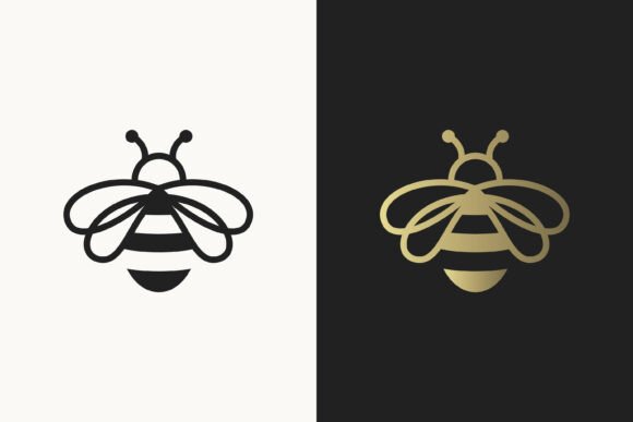 Minimalist Abstract Bee Logo: Graphics & Templates