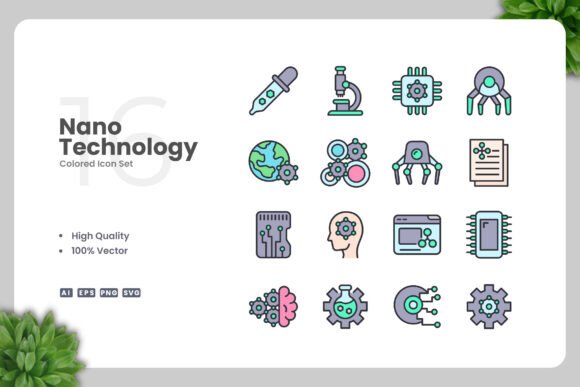 Nano Technology Colored Icons: Graphics for Crafters