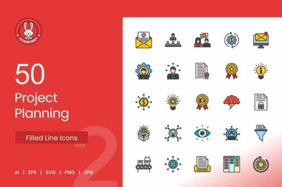 Project Planning Icons: Modern Graphics for Branding