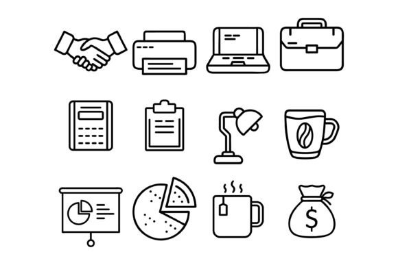 Review: Business and Office Minimalist Icon Set for Stitchers
