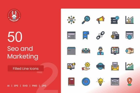 Review: SEO Marketing Filled Line Icons for Stitch