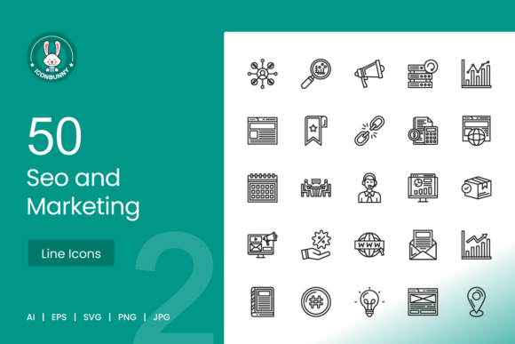 SEO Marketing Line Icons: Essential Graphics for Blogs