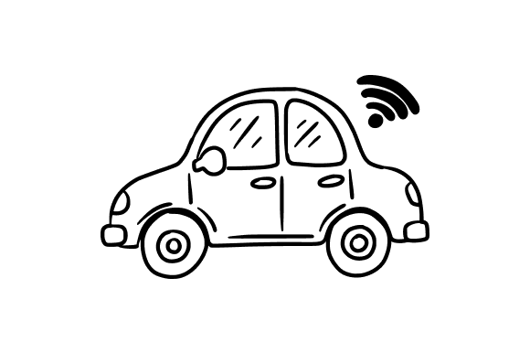 Vehicle with Wireless Connectivity: Graphics & Illustrations