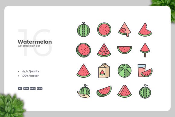 Watermelon Colored Icons: Fresh Graphics for Modern Brands