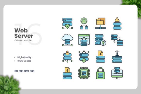 Web Server Colored Icons: Graphics for Crafters