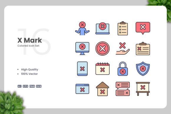 X Mark Colored Icons: Essential Graphics for Sellers